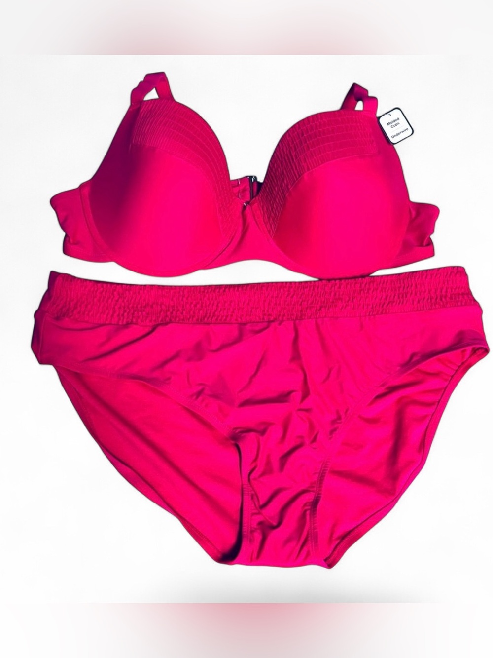 PLUS TIME AND TRU NWT WOMENS 2 Piece  Hot Pink Swimwear Set. SIZE. 3X (24W- 26W)